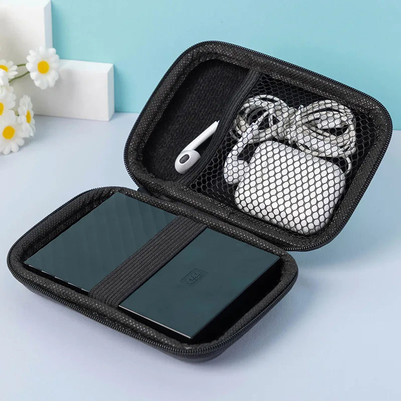 1/2pcs Portable Eva Storage Bag Zipper Pouch Mobile Phone Charger