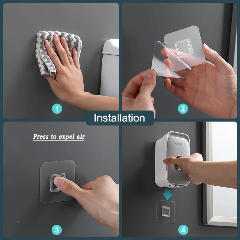 MENGNI Automatic Toothpaste Dispenser Wall-Mounted Bathroom Toothpaste