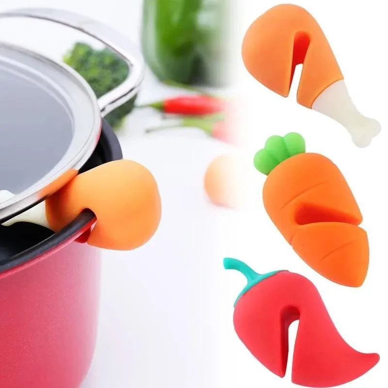 Silicone Pot Lid Anti-spill Rack Heat-resistant Anti-Overflow Stoppers