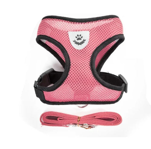 Cat Dog Harness with Lead Leash Adjustable Vest Polyester Mesh