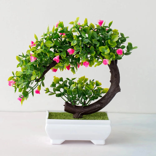 Artificial Plants Bonsai Simulated Tree Potted Plants Fake Flowers
