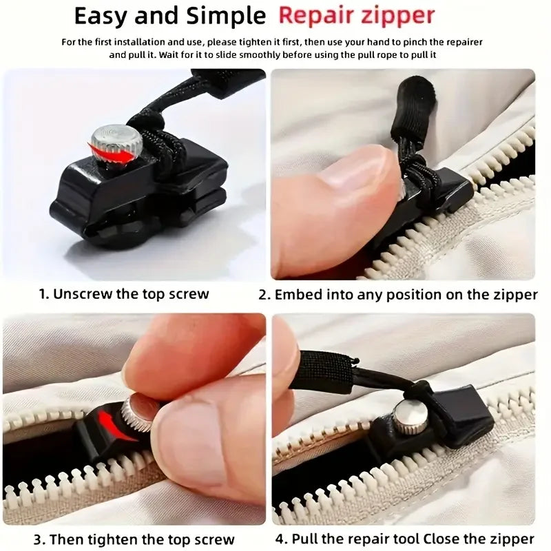 5pcs Zipper Repair Kit - Detachable Zipper Pulls for Bags, Coats,