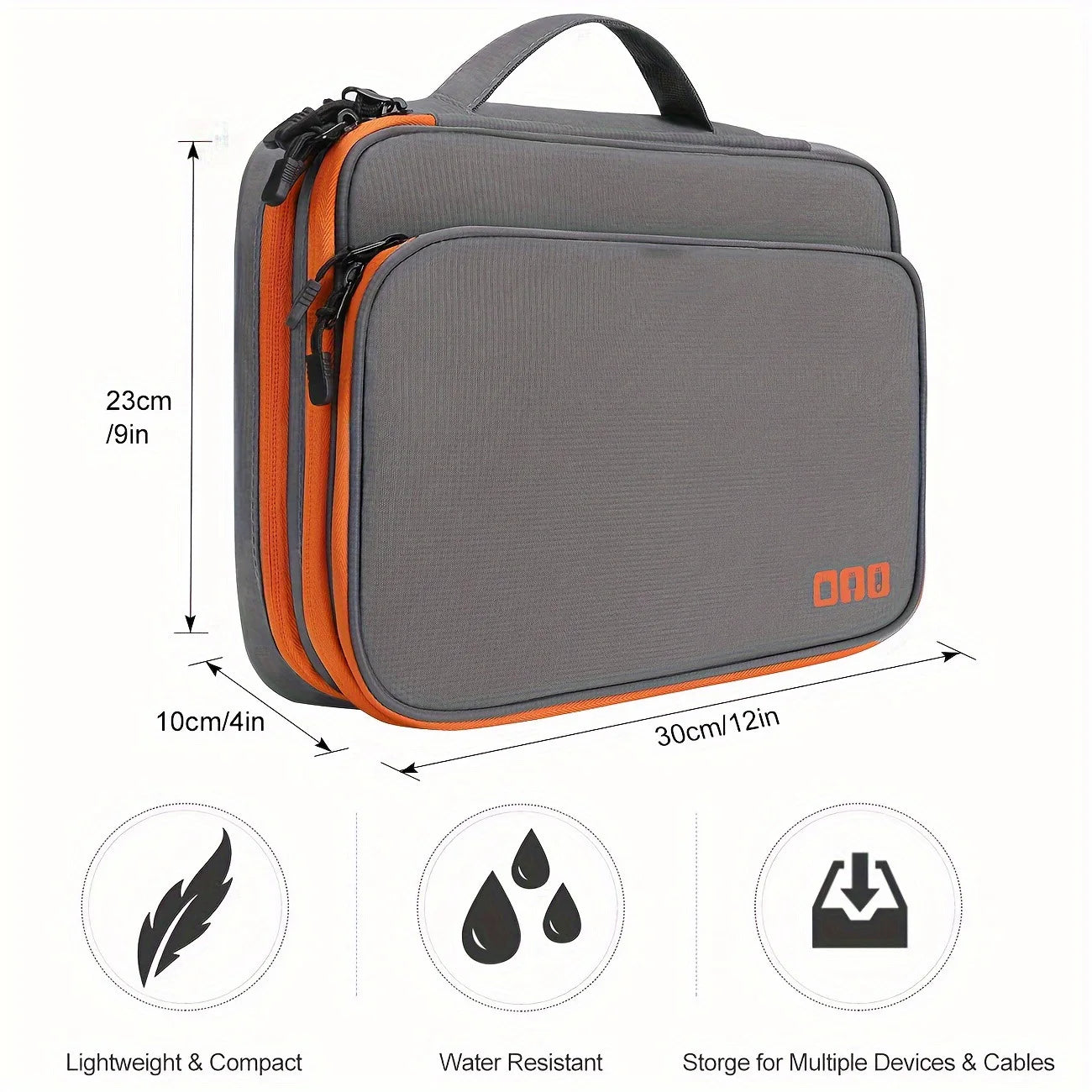 Portable USB Data Line Charger Storage Bag Travel Multi Layer Cable