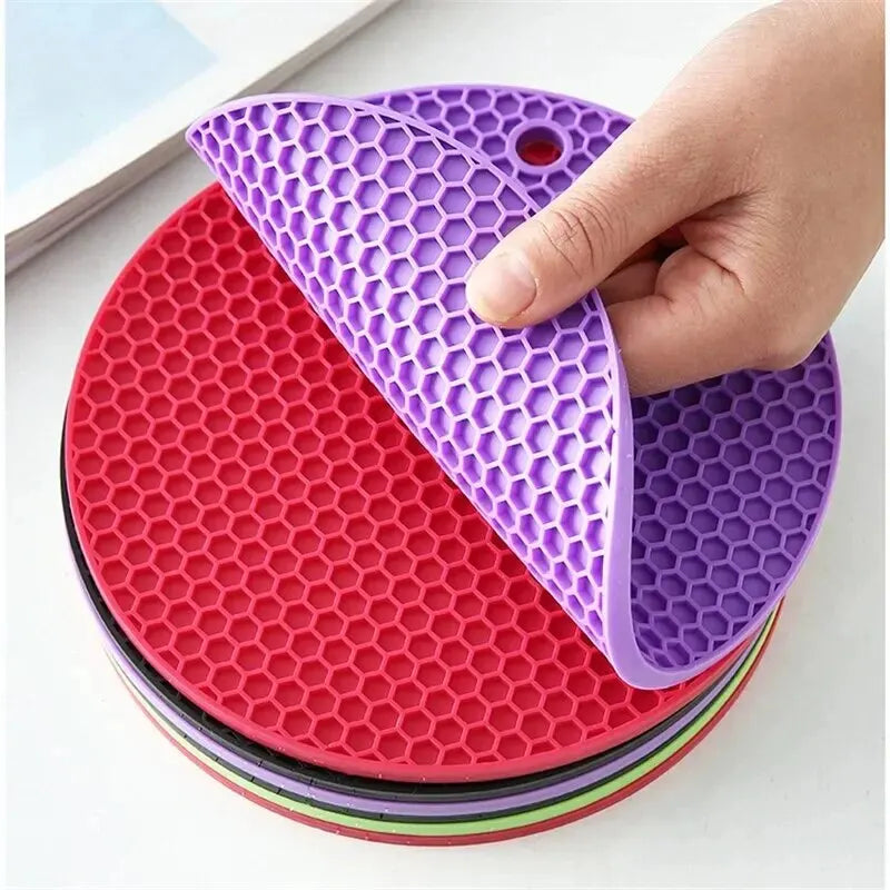 Round Heat Resistant Silicone Mat Drink Cup Coasters Insulation Non