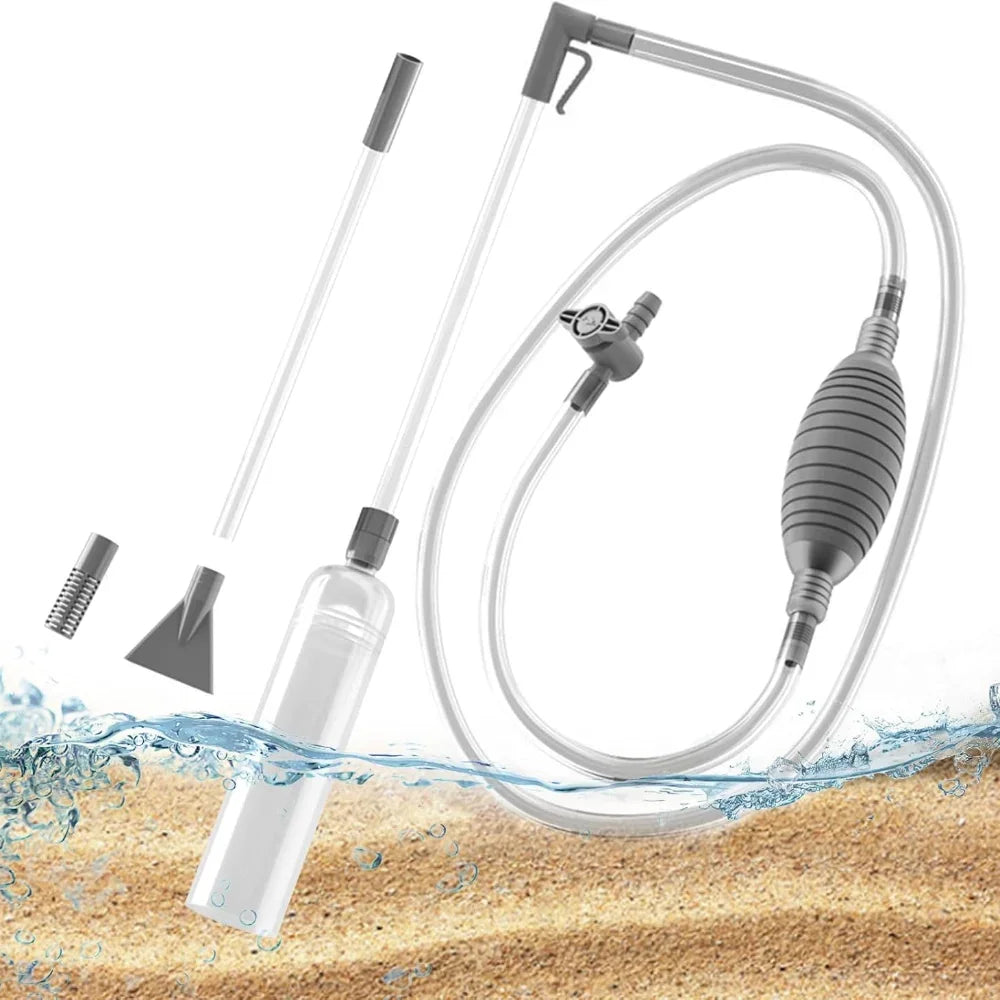 Siphon Pump with Filter Nozzle Fish Tank Water Changer Air Pump