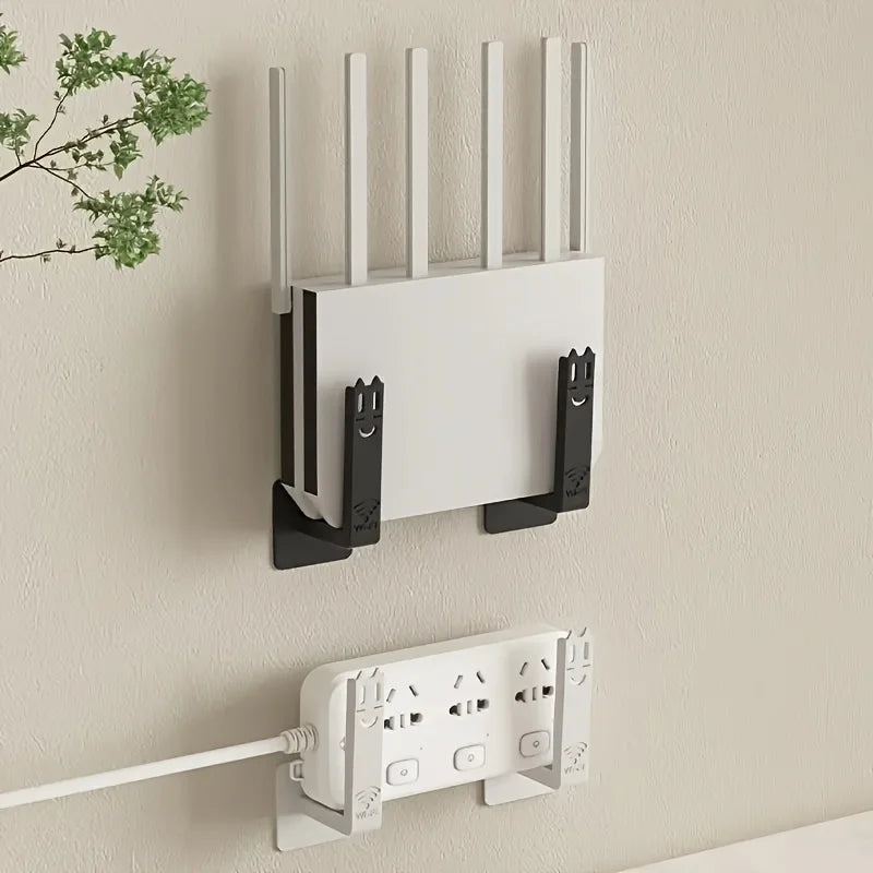 2pcs Drill-Free Router Mounting Rack-Wall-Mounted Set-Top Box Holder
