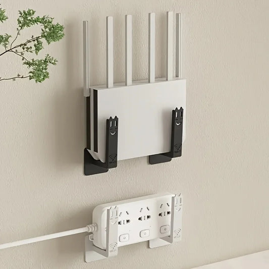2pcs Drill-Free Router Mounting Rack-Wall-Mounted Set-Top Box Holder