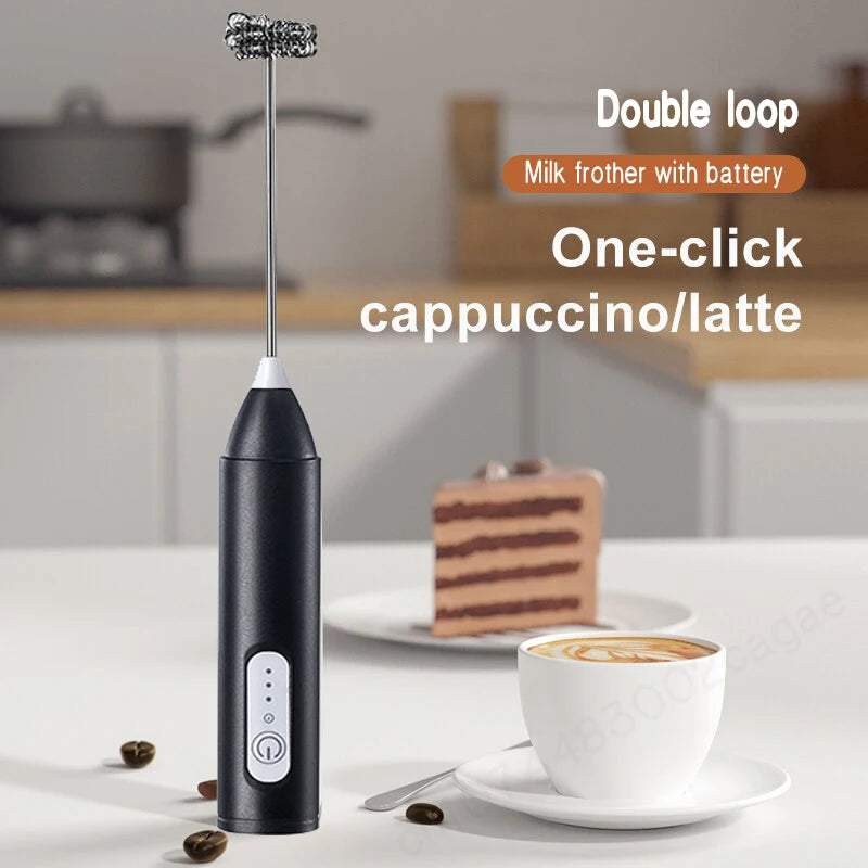 Electric Coffee Milk Foaming Mixer Coffee Creamer Whisk Handheld Egg