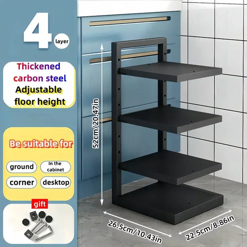 Adjustable Pot Rack Organizer, Kitchen Stainless Steel Pot Storage