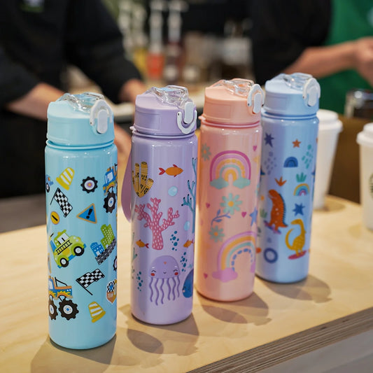 1pc 750ml 23OZ cartoon car series plastic water bottle, multiple