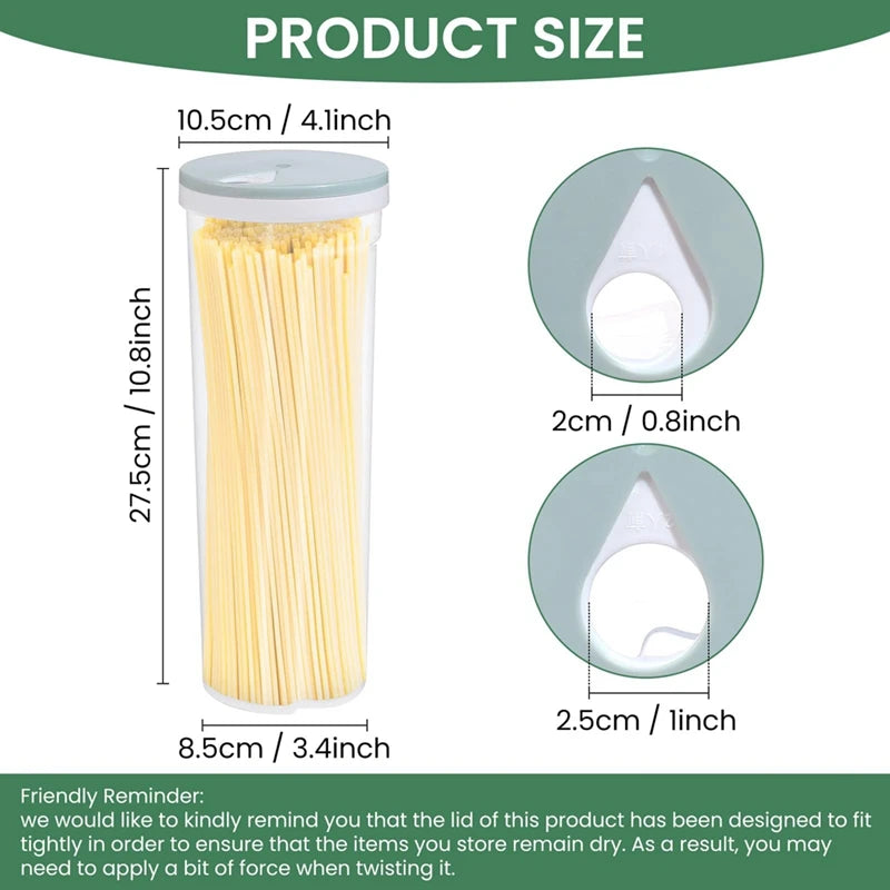 1pc Noodles Sealed Can Food Storage Spaghetti Noodle Pasta Container
