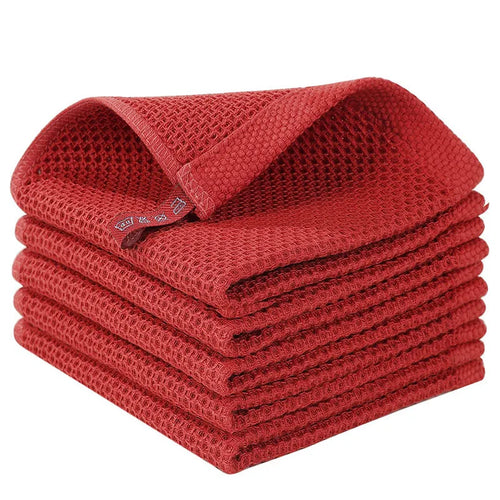 Cotton Towel Soft Absorbent Dishcloth Kitchen Dish Rags Honeycomb