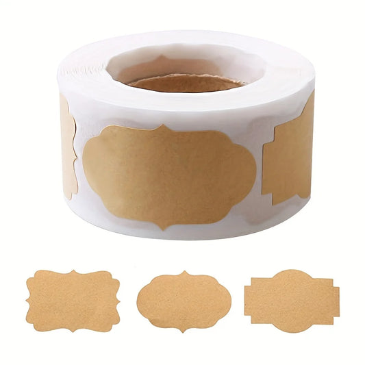 500pcs Rolled Gift Labels, Self-adhesive Paper Stickers For Cosmetics,