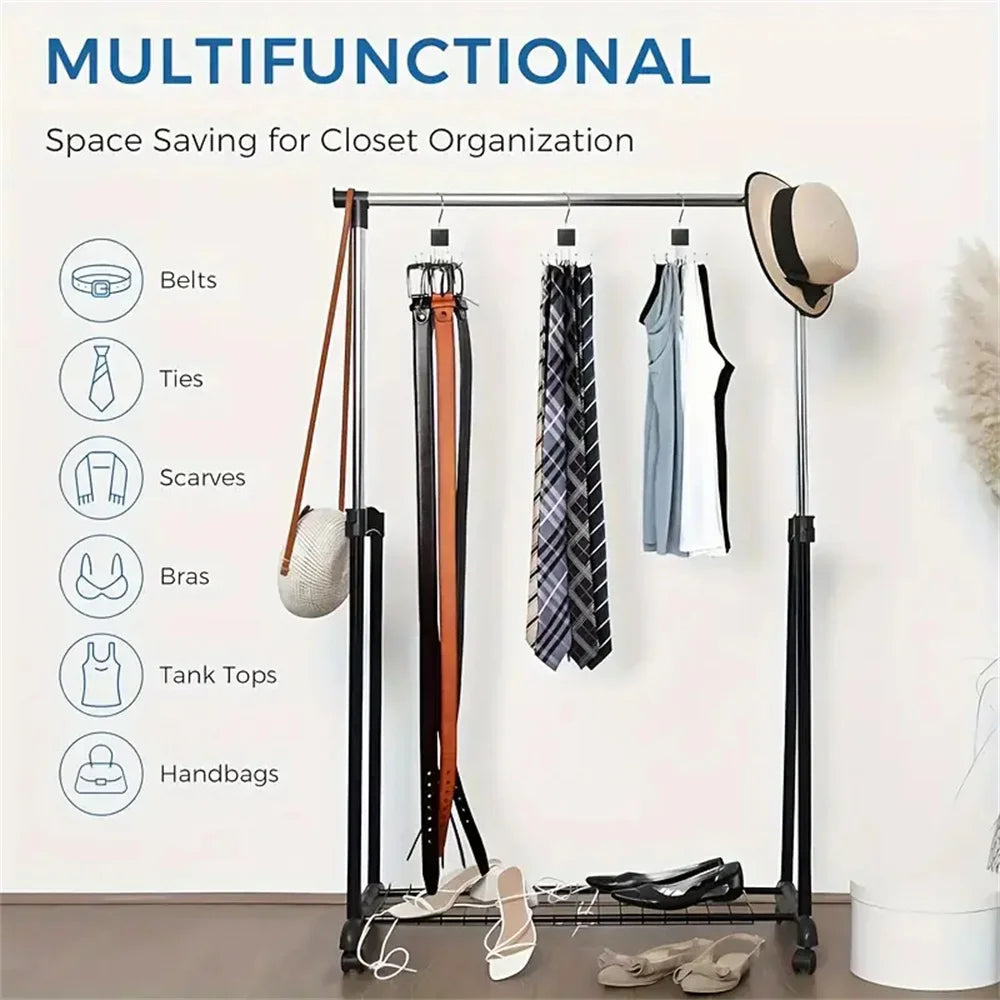 1/5pcs 360° Rotating Storage Hanger Hook Multi-Claw Bag Metal Belts