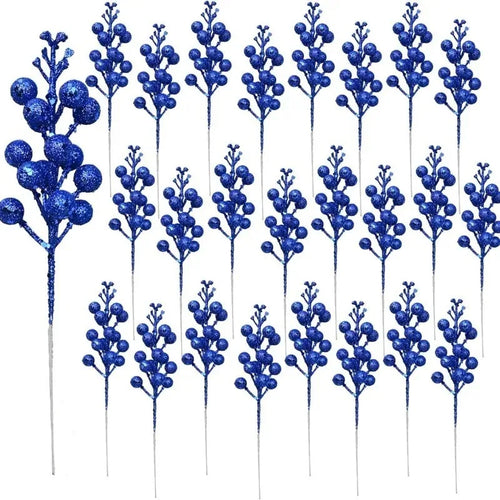 10Pcs Christmas Decoration Artificial 15heads Sparkling Berry Bouquet
