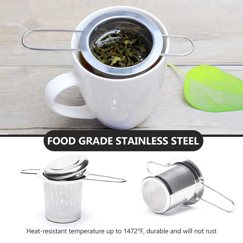 Stainless Steel Mesh Tea Infuser with Lid Reusable Cup Strainer Loose