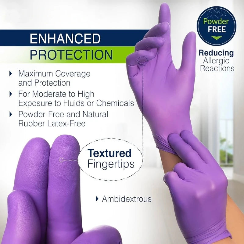 5Mil Heavy Duty Purple Nitrile Gloves Disposable Household Cleaning