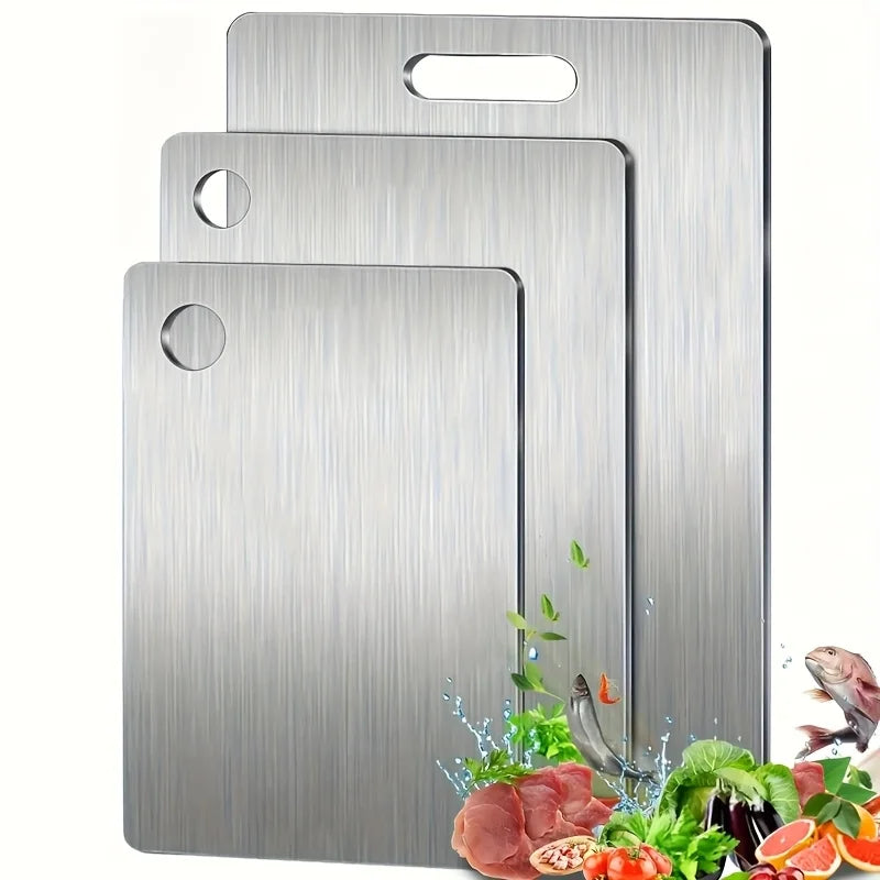Stainless Steel 3pcs Cutting Boards - BPA-Free Dishwasher Safe