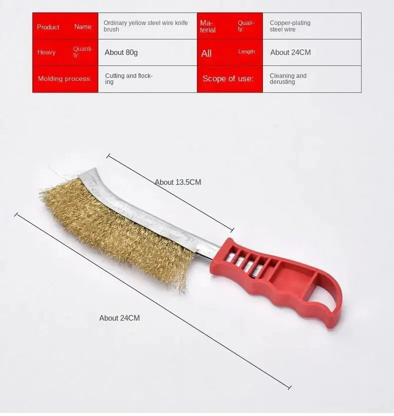 Multi-function Tool Wire Brush Copper Plated (Stainless Steel Brush,