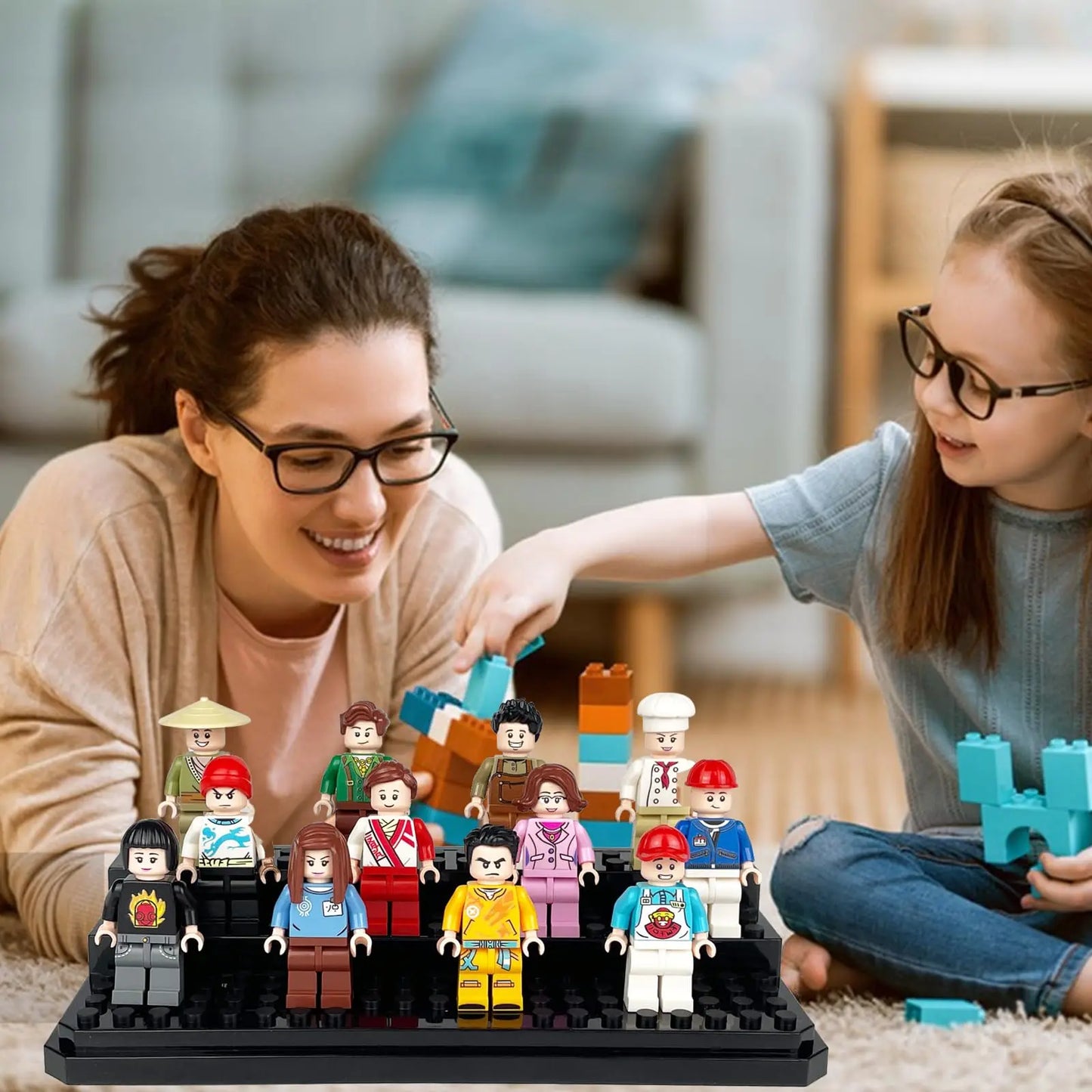 Acrylic Minifigures Display Case, Stackable and Dustproof Building