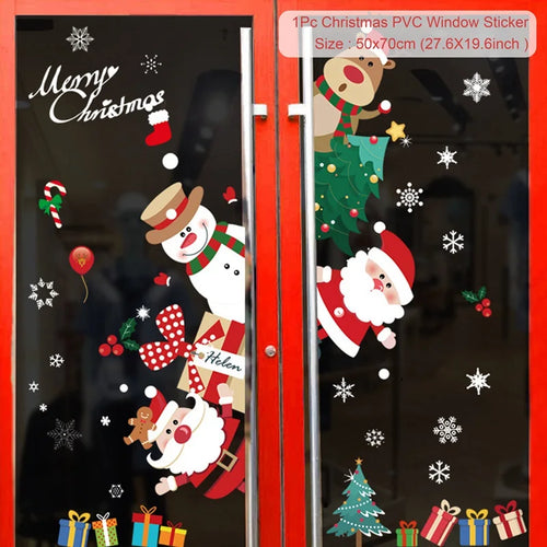 Christmas Window Stickers Merry Christmas Decorations for Home 2025