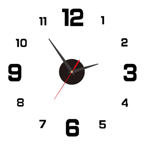 3D Creative Frameless DIY Wall Hanging Clock Wall Stickers Home Mute