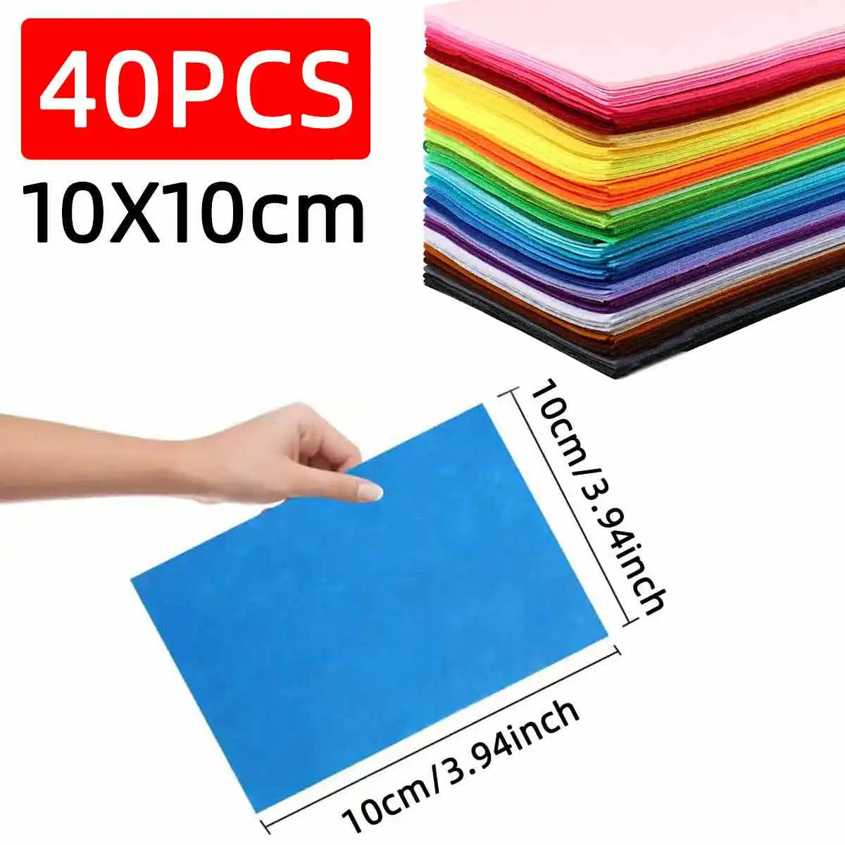 40PCS Colorful Felt Cloth With Different Specifications Smooth Texture