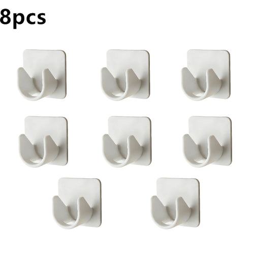 Set of 2/4/8 Self Adhesive Hooks Punch-free Curtain Rod Clip Hook