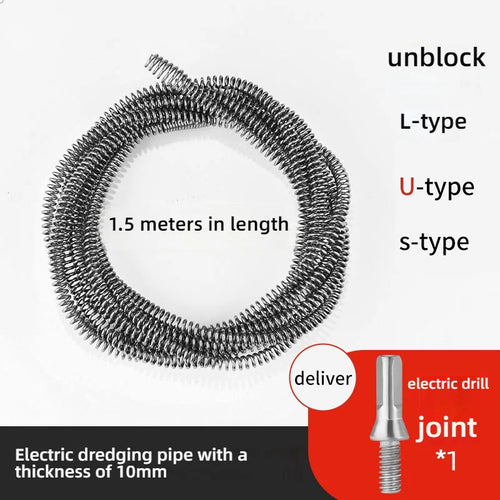 1/1.5/2.5/3.5/5 Meter Drain Cleaner 10mm Dia Pipe Spring Anti-Rust