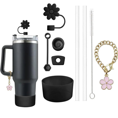 9pcs Accessories Set 3 Spill Proof Stopper Flowers Straw Cover Boot 2