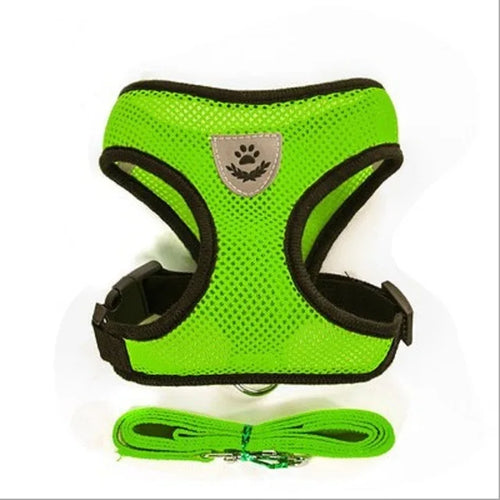 Cat Dog Harness with Lead Leash Adjustable Vest Polyester Mesh