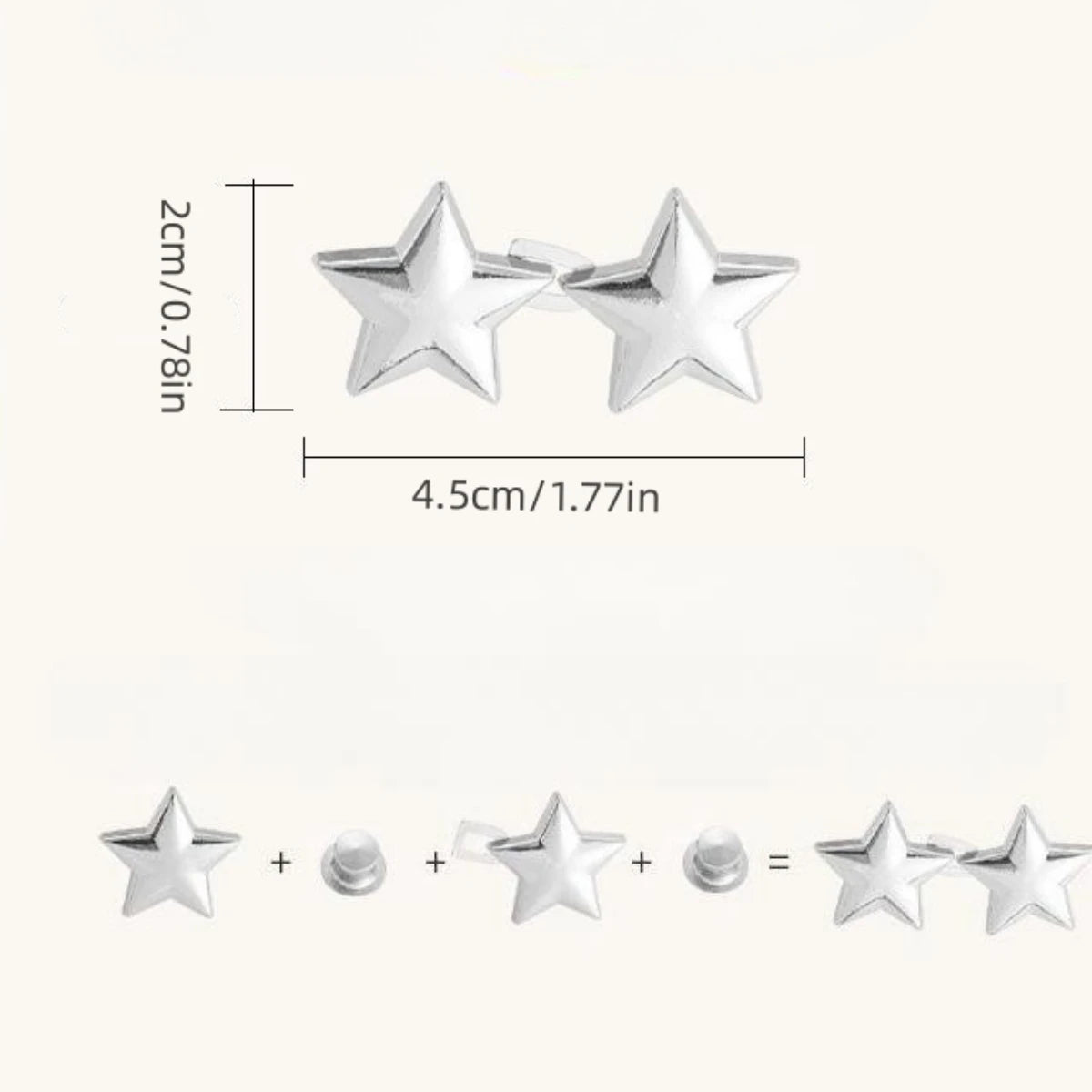 Star Adjustable Jeans Button Clips - Waist Tightener for Pants/Skirts,