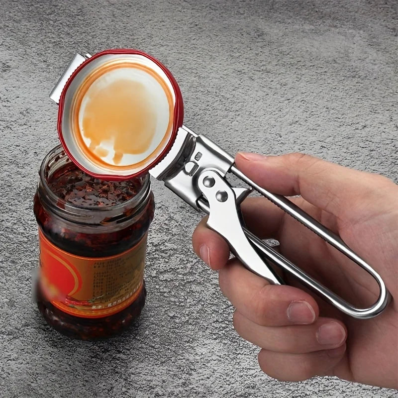 Adjustable Multi-Function Bottle Opener Stainless Steel Lids Off Jar
