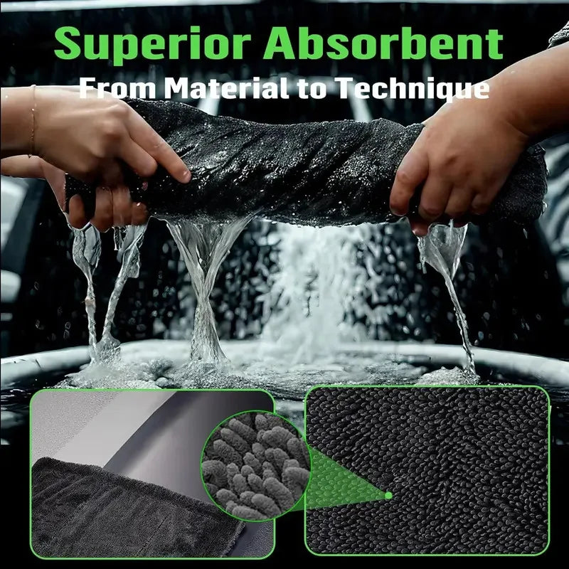 3pc Ultra-Absorbent Microfiber Cleaning Cloth - Soft, Durable &