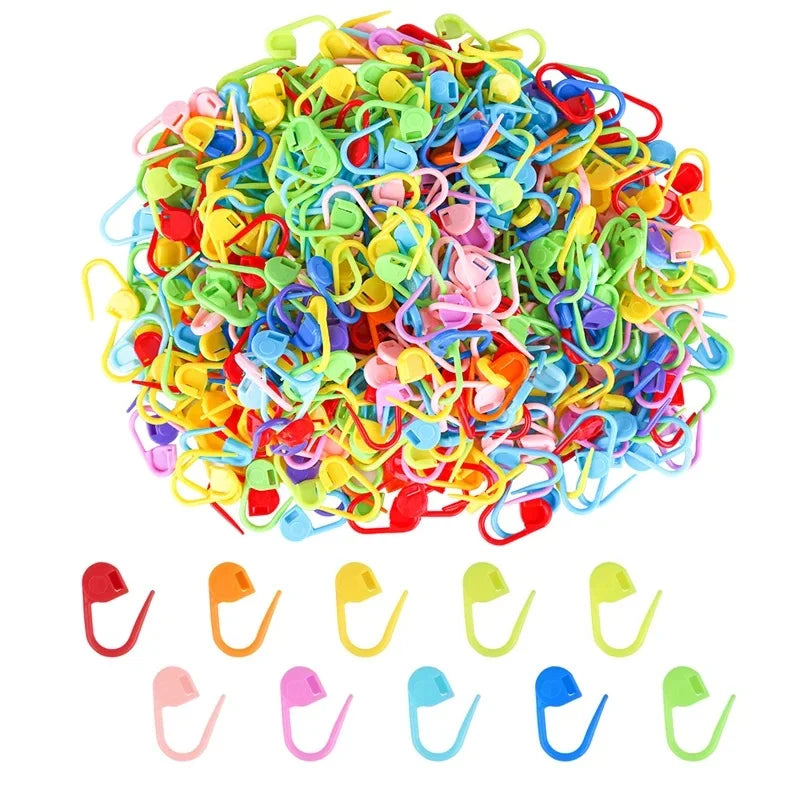 KRABALL 50-500pcs Plastic Crochet Yarn Weave Markers Resin Small Clip