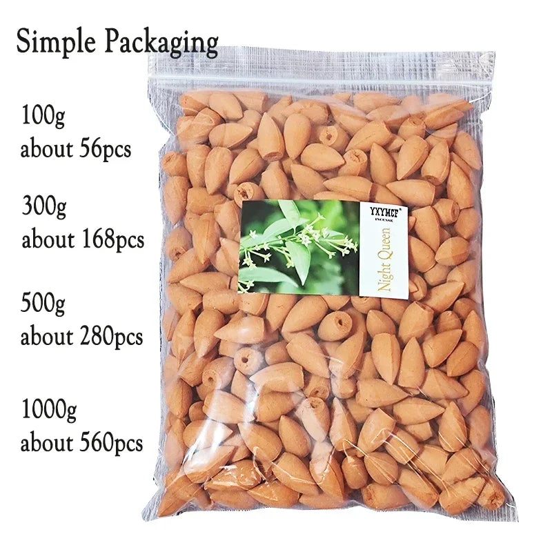 100g about 60pcs Natural Smoke Backflow Incense Cones Sandalwood