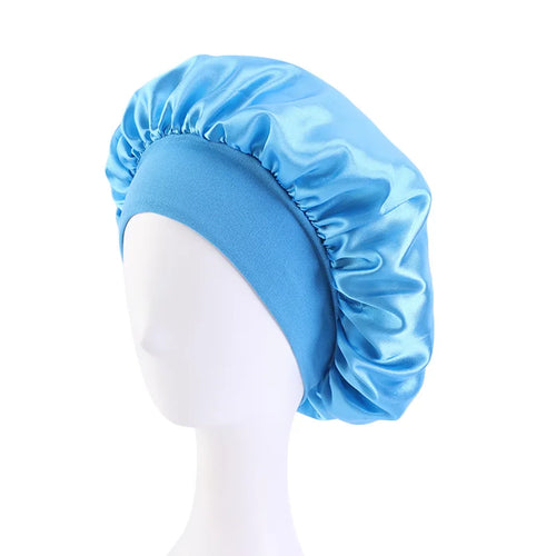 New Satin Wide Brim Nightcap Silky Bonnet Hair Wrap for Sleeping Sleep