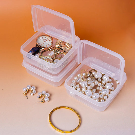 1PC Transparent plastic flip storage box, square PP box, small items,