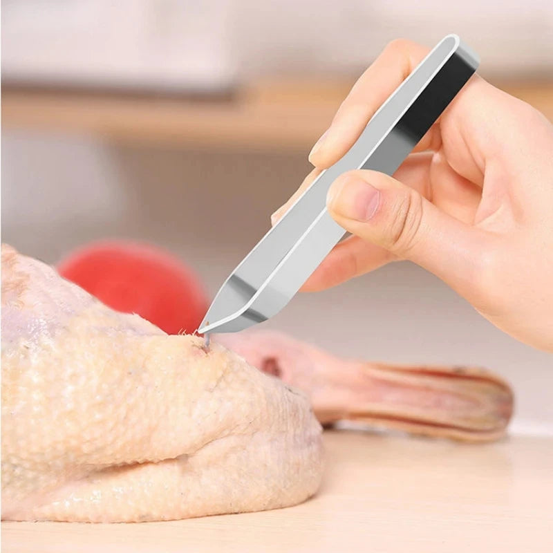 1pcs 430 Stainless Steel Fish Bone Tweezers Pincer Clip Puller Remover