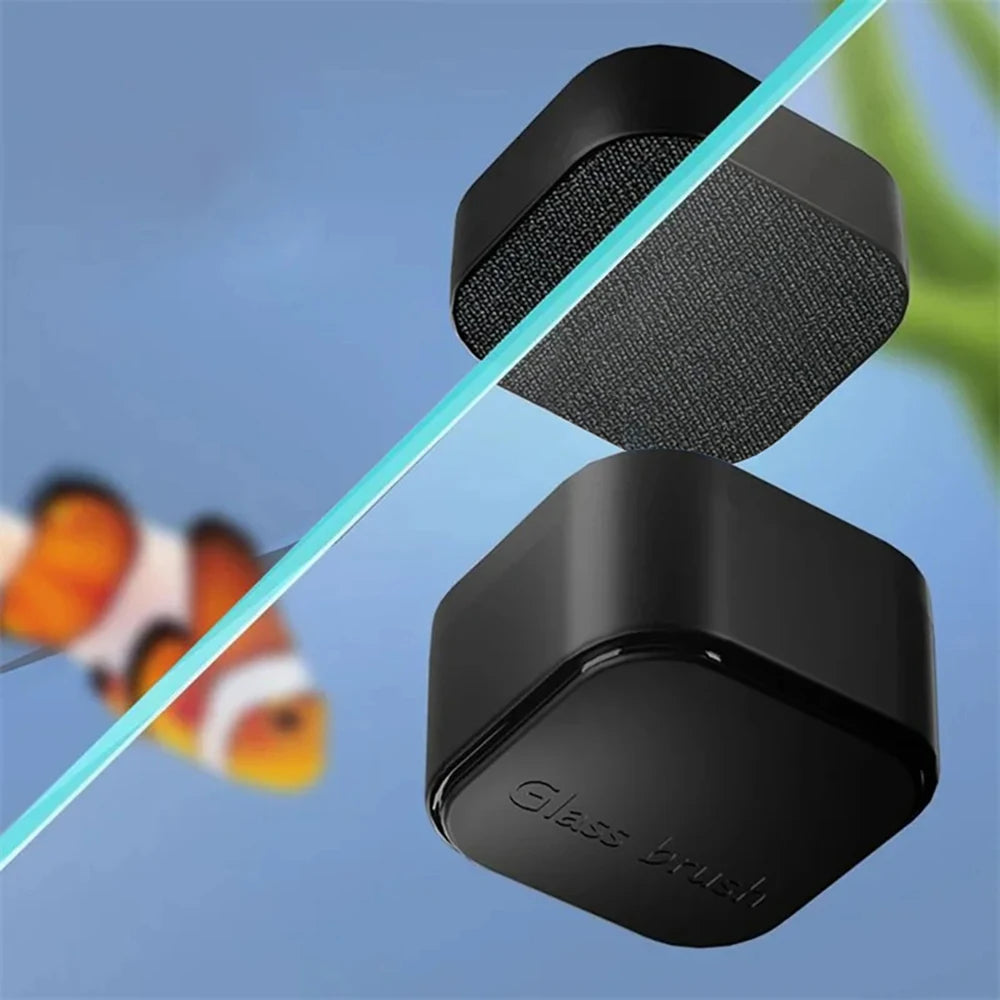 1pc Magnetic Aquarium Glass Cleaner Brush, Mini Square Plastic Algae