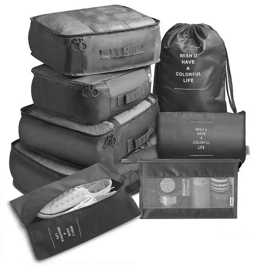 7PCS Set Travel Bag Shoes Clothes Storage Bags Luggage Organizer
