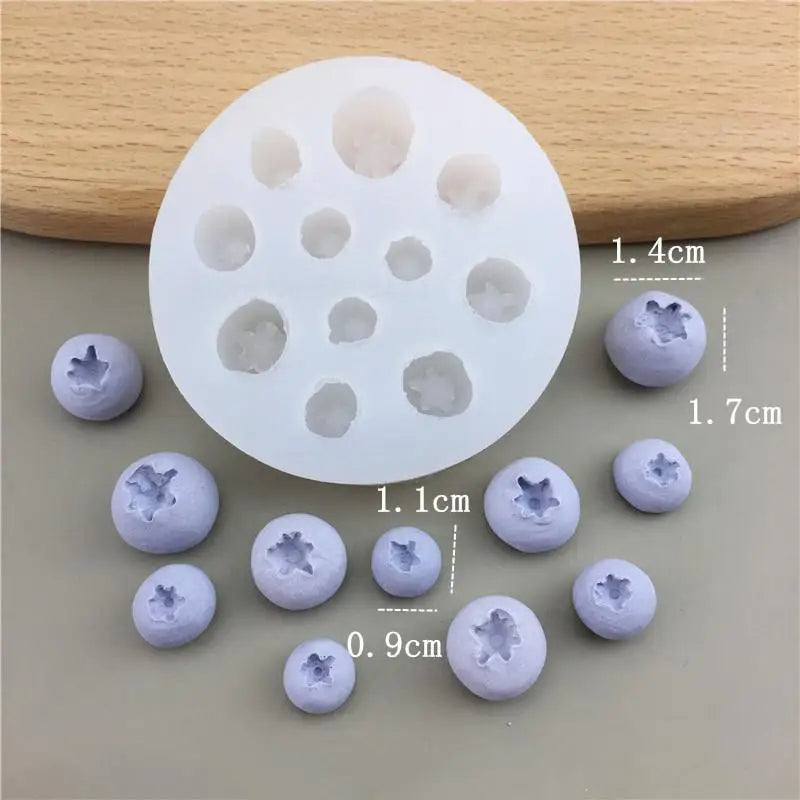 3D Blueberry Raspberry Candle Mold Simulation Fruit Fondant Silicone
