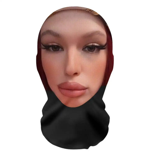 2025 New 3D Printed Mask Funny Mesh Mask Full Face Headwear Elastic