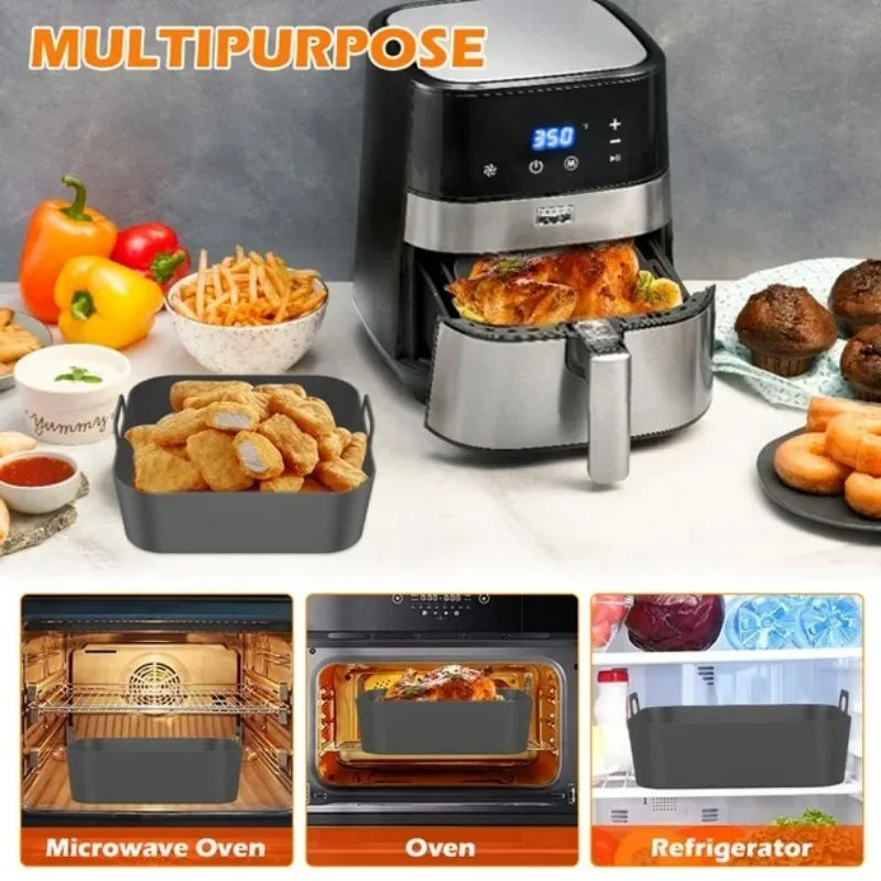 Reusable Silicone Air Fryer Basket Non-Stick Heat Resistant Air Fryer