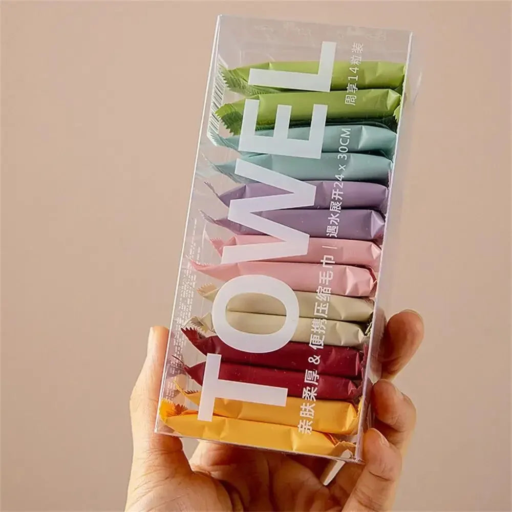 14pcs/box Disposable Washcloth Portable Travel Towel Thickened