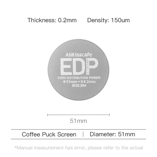Alikisscafe Coffee Puck Screen 0.2mm Espresso Filter 51mm 53.5mm