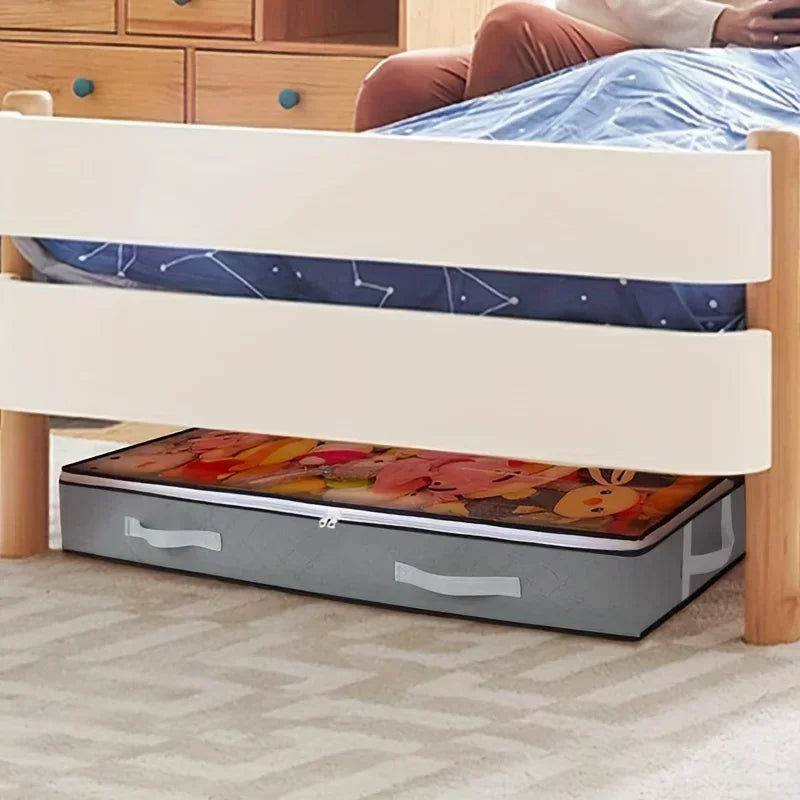 1pc/2pcs/3pcs Dustproof Under Bed Storage Box with Reinforced Handles