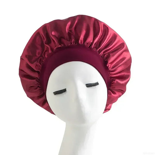 Bonnet Sleeping Cap Nightcap High Elastic Wide Brim Satin Night Hat