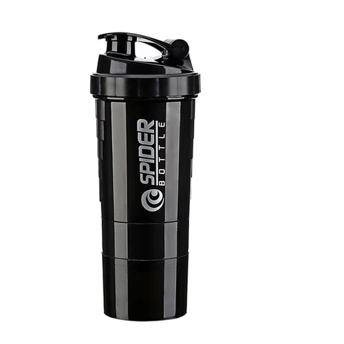 3 Layers Shaker Protein Bottle Powder Shake Cup Water Bottle Plastic