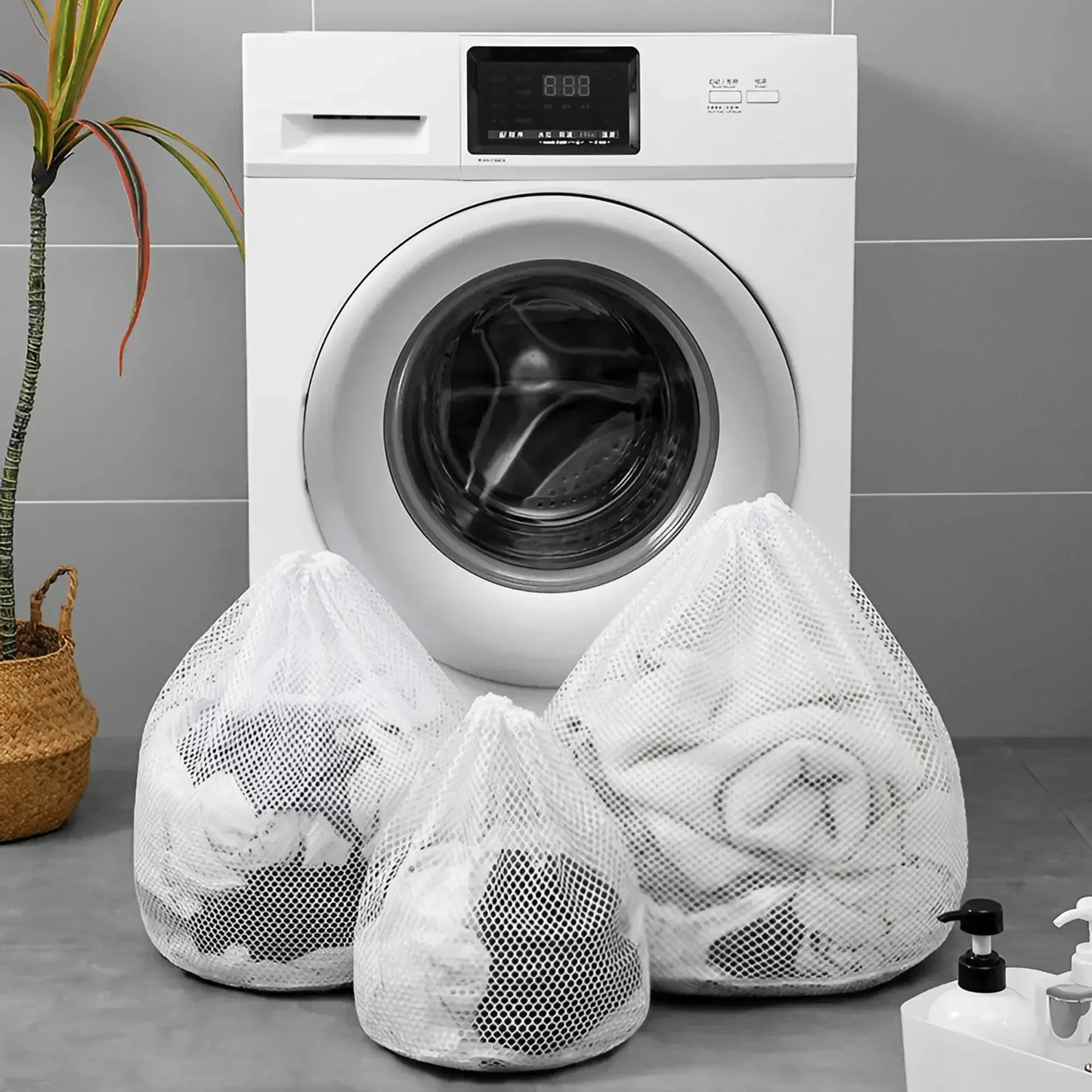 1PC Drawstring Laundry Bag Large Capacity 4 Size Fine Mesh Coarse Mesh